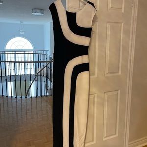 Black and white maxi gown